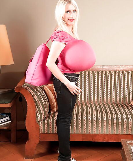 Hot german blonde older Beshine in tight jeans showing her beauty 